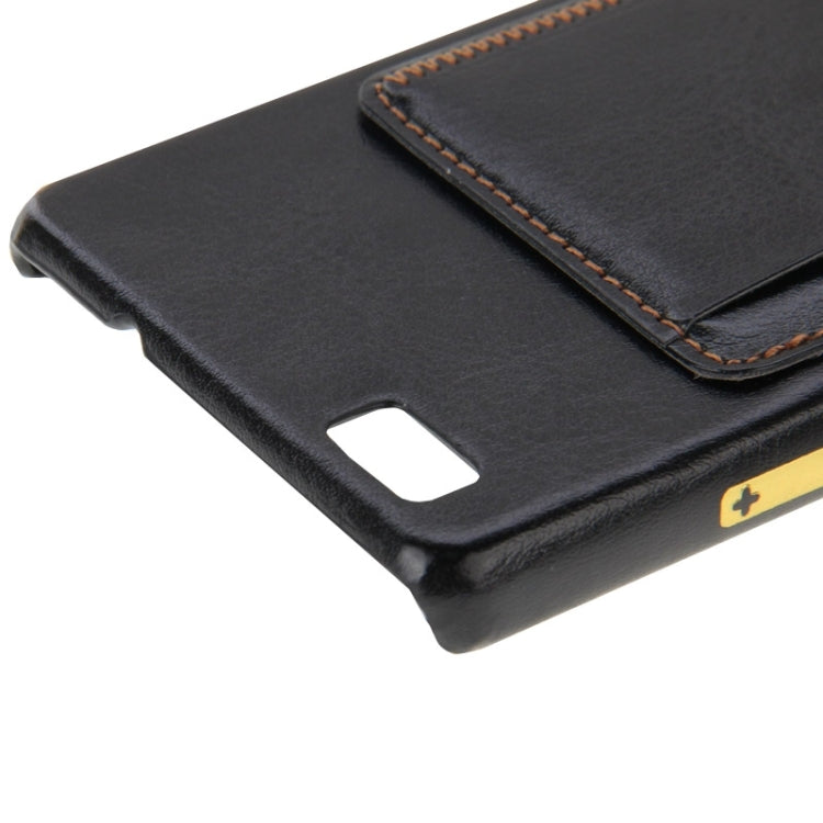 Leather Paste Skin Plastic Case with Card Slot & Holder for Huawei P8