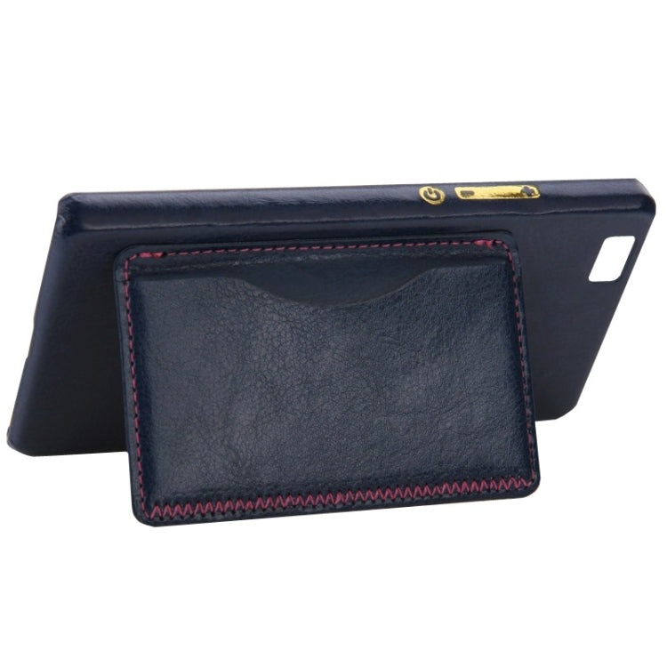 Leather Paste Skin Plastic Case with Card Slot & Holder for Huawei P8