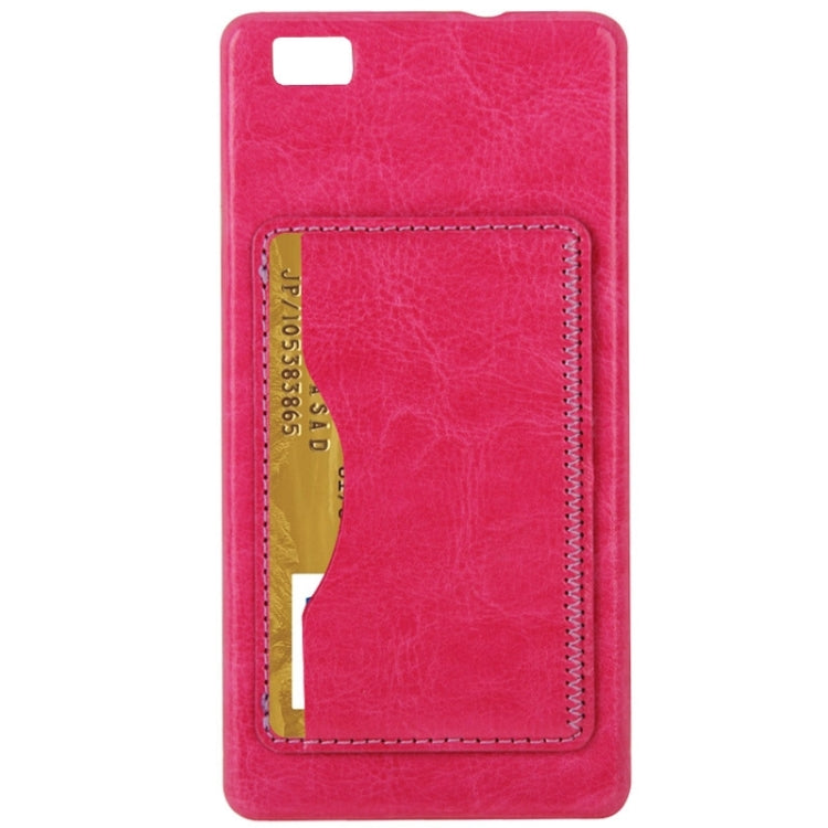 Leather Paste Skin Plastic Case with Card Slot & Holder for Huawei P8