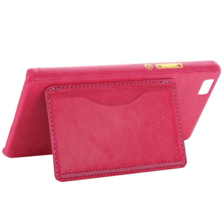 Leather Paste Skin Plastic Case with Card Slot & Holder for Huawei P8