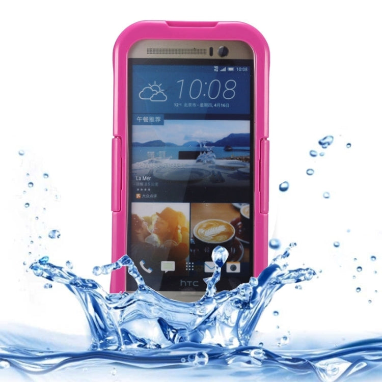 For HTC One M7 / M8 / M9 IPX8 Waterproof PVC Transparent Silicone Case with Lanyard