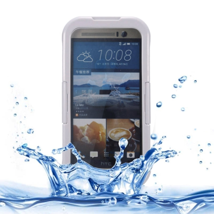 For HTC One M7 / M8 / M9 IPX8 Waterproof PVC Transparent Silicone Case with Lanyard