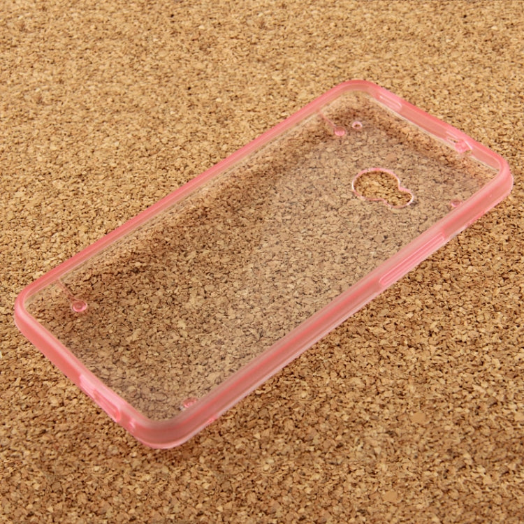 Transparent Plastic + Fluorescent Effect TPU Frame Case for HTC One M7