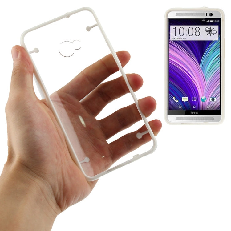 Transparent Plastic + Fluorescent Effect TPU Frame Case for HTC One M7