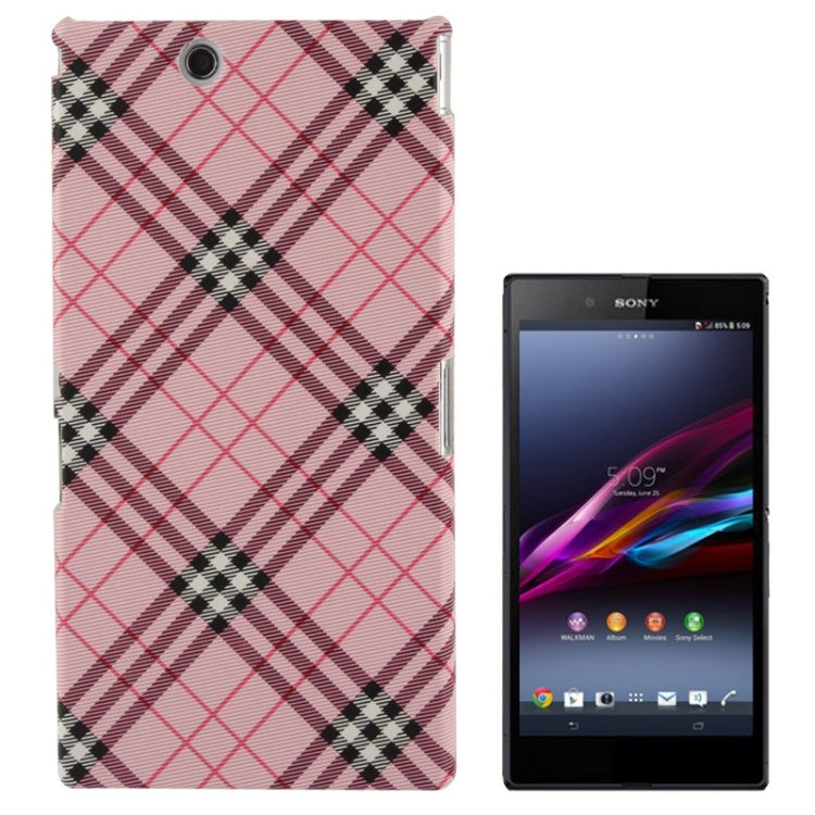 Fabric Grid Texture Skinning Plastic Case for Sony Xperia Z Ultra / XL39H