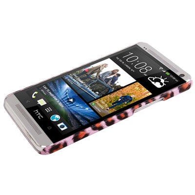 Pink Purple Leopard Texture Plastic Case for HTC One / M7