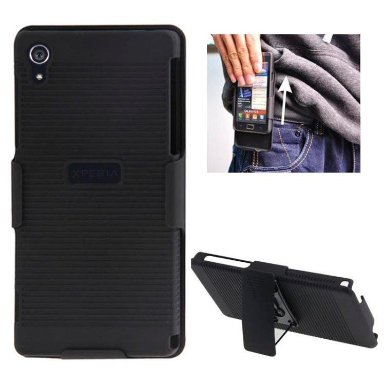 Plastic Case with 360 Degree Rotating Clip and Holder for Sony Xperia Z2 / L50w(Black)