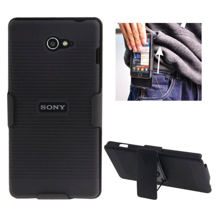 Plastic Case with 360 Degree Rotating Clip and Holder for Sony Xperia M2 / S50h(Black)
