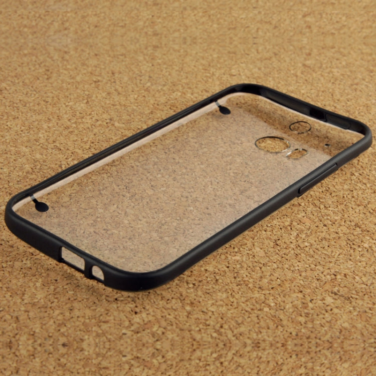 Transparent Plastic + Fluorescent Effect TPU Frame Case for HTC One / M8