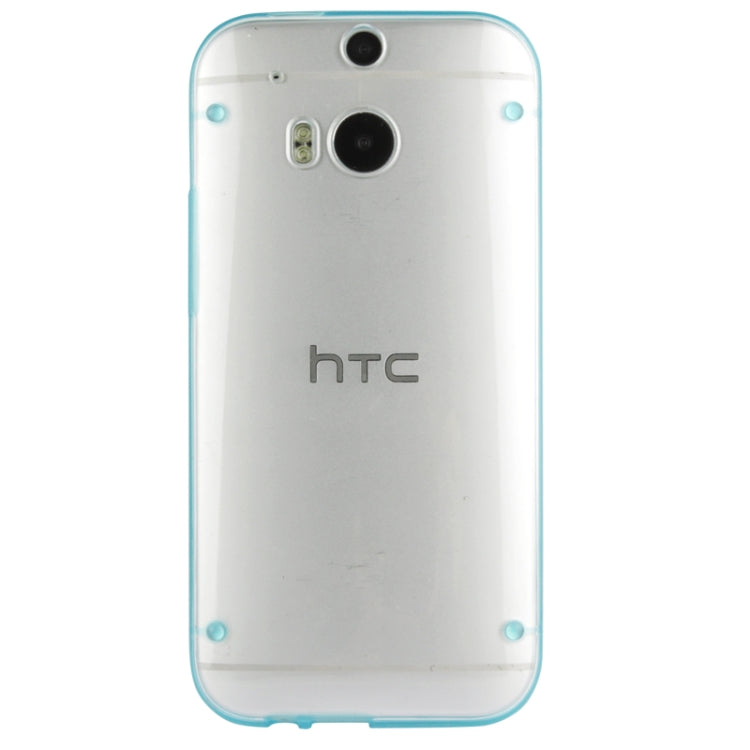 Transparent Plastic + Fluorescent Effect TPU Frame Case for HTC One / M8