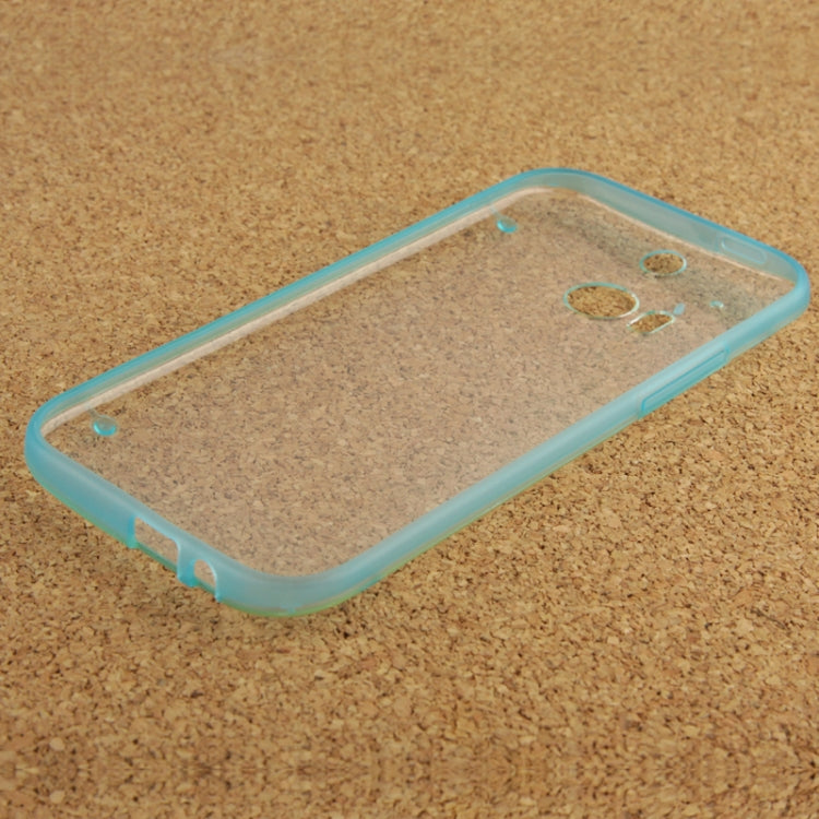 Transparent Plastic + Fluorescent Effect TPU Frame Case for HTC One / M8