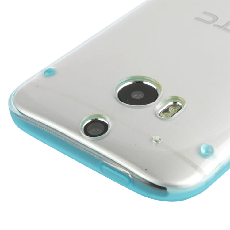 Transparent Plastic + Fluorescent Effect TPU Frame Case for HTC One / M8
