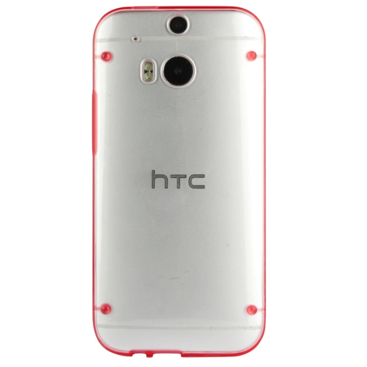 Transparent Plastic + Fluorescent Effect TPU Frame Case for HTC One / M8
