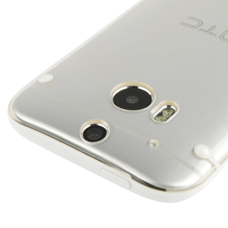 Transparent Plastic + Fluorescent Effect TPU Frame Case for HTC One / M8