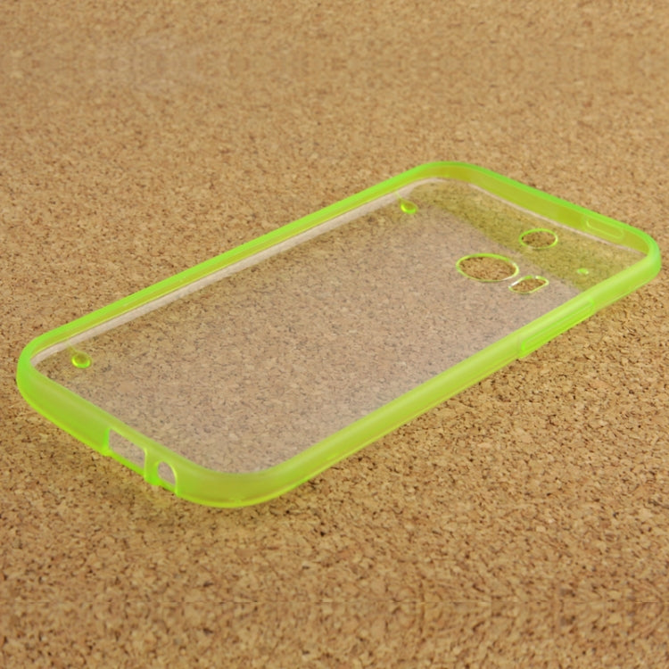 Transparent Plastic + Fluorescent Effect TPU Frame Case for HTC One / M8