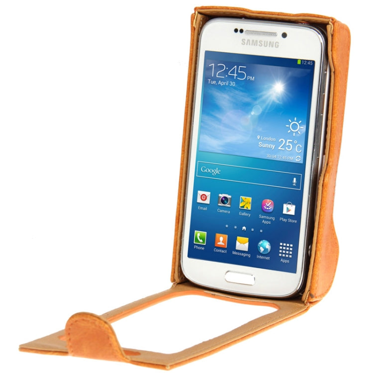 Vertical Flip Button Leather Case for Galaxy S IV Zoom / C1010