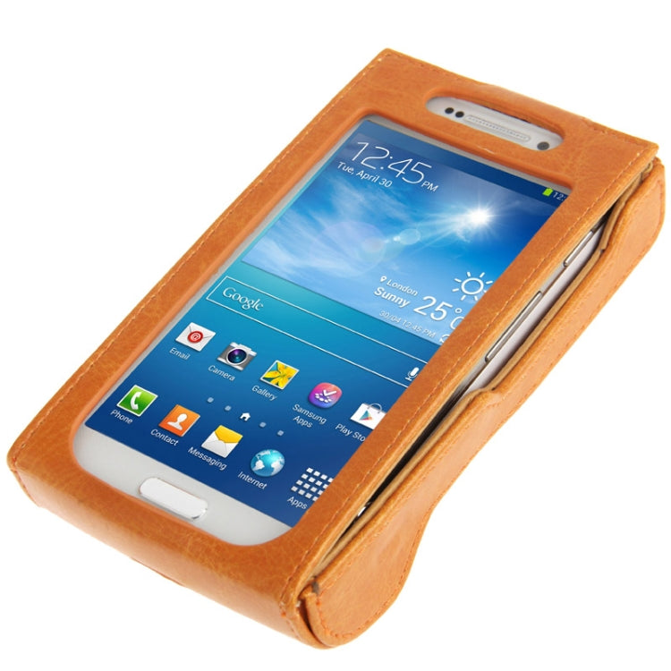 Vertical Flip Button Leather Case for Galaxy S IV Zoom / C1010