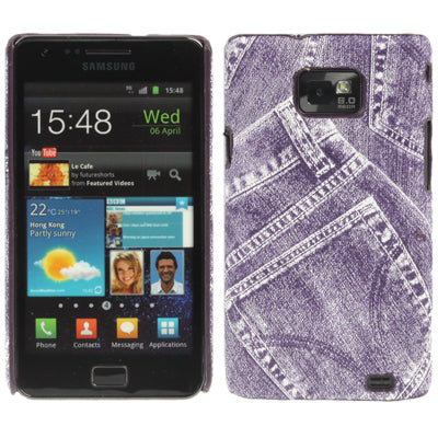 Jeans Style Skinning Plastic Case for Galaxy S II / i9100(Purple)