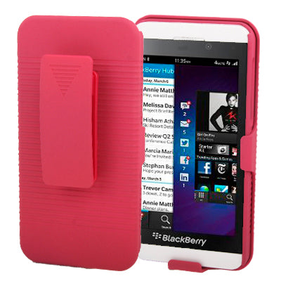 Push-pull Style Plastic Protection Case with Belt Clip for Blackberry Z10