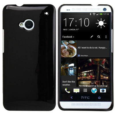 Pure Colour Smooth Ultrathin Plastic Case for HTC One / M7 (Black)