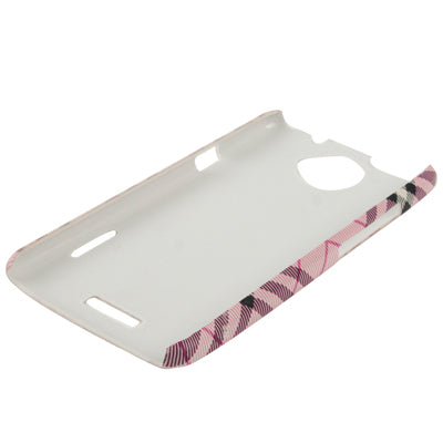 Checkered Style Plastic Case for HTC One X / S720e (Pink)