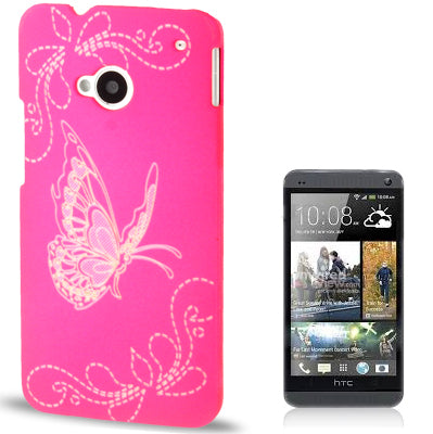 Butterfly Pattern Frosted Plastic Case for HTC One / M7