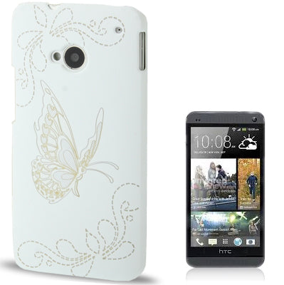 Butterfly Pattern Frosted Plastic Case for HTC One / M7