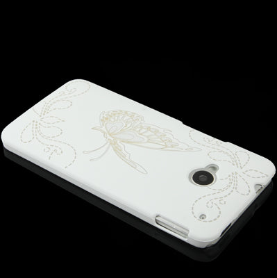 Butterfly Pattern Frosted Plastic Case for HTC One / M7