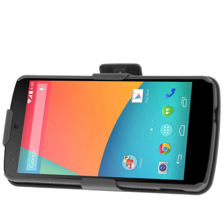180 Degree Rotation Belt Clip / Desktop Stand with Detachable Plastic Case for Google Nexus 5(Black)