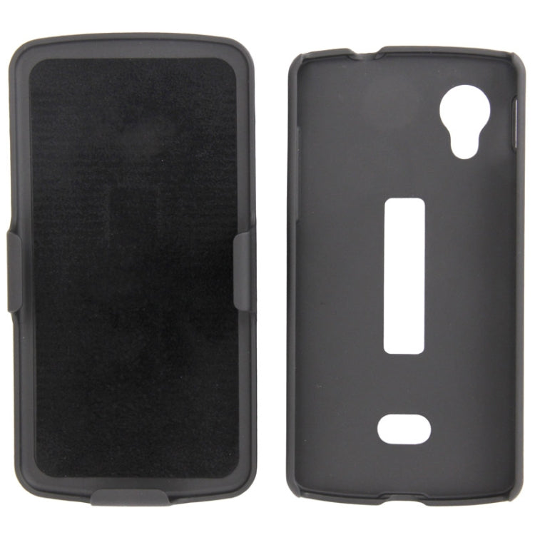 180 Degree Rotation Belt Clip / Desktop Stand with Detachable Plastic Case for Google Nexus 5(Black)