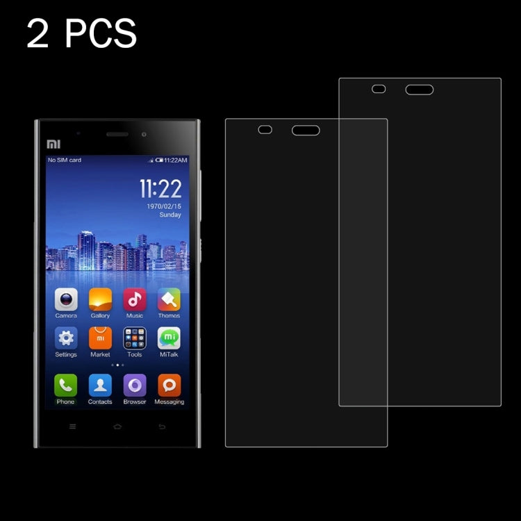 2 PCS for Xiaomi Mi 3 0.26mm 9H Surface Hardness 2.5D Explosion-proof Tempered Glass Screen Film