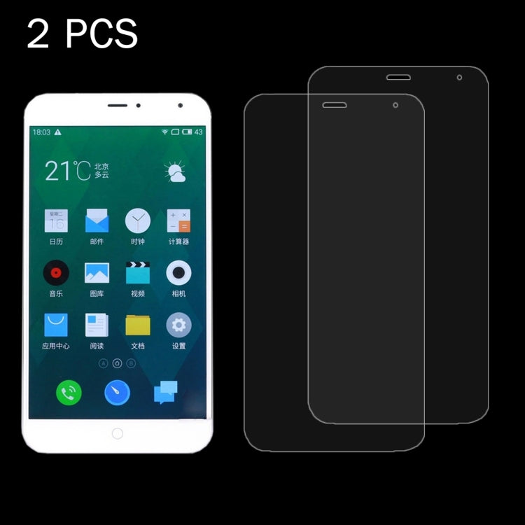 2PCS for Meizu MX4 0.26mm 9H+ Surface Hardness 2.5D Explosion-proof Tempered Glass Film