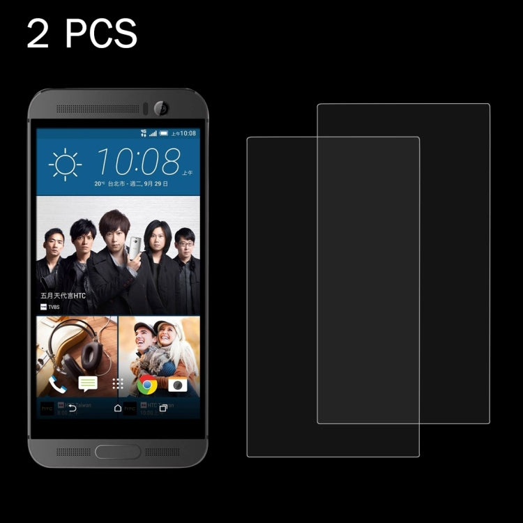 2 PCS for HTC One M9 0.26mm 9H Surface Hardness 2.5D Explosion-proof Tempered Glass Screen Film