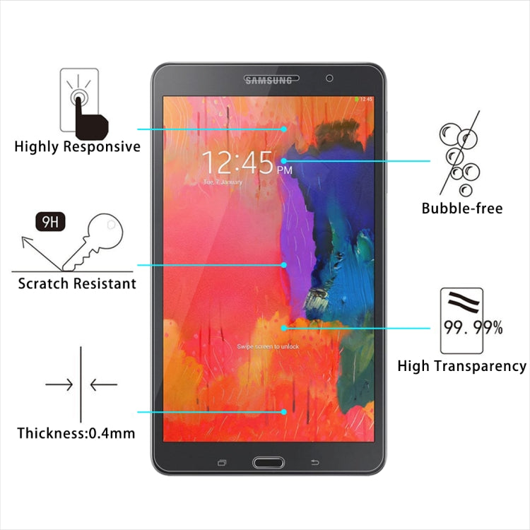 0.4mm 9H+ Surface Hardness 2.5D Tempered Glass Film for Galaxy Tab Pro 8.4 / T320 / T321 / T325(Transparent)