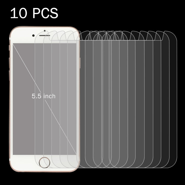 10 PCS 0.26mm 9H Surface Hardness 2.5D Explosion-proof Tempered Glass Screen Film for 5.5 inch Mobile Phones