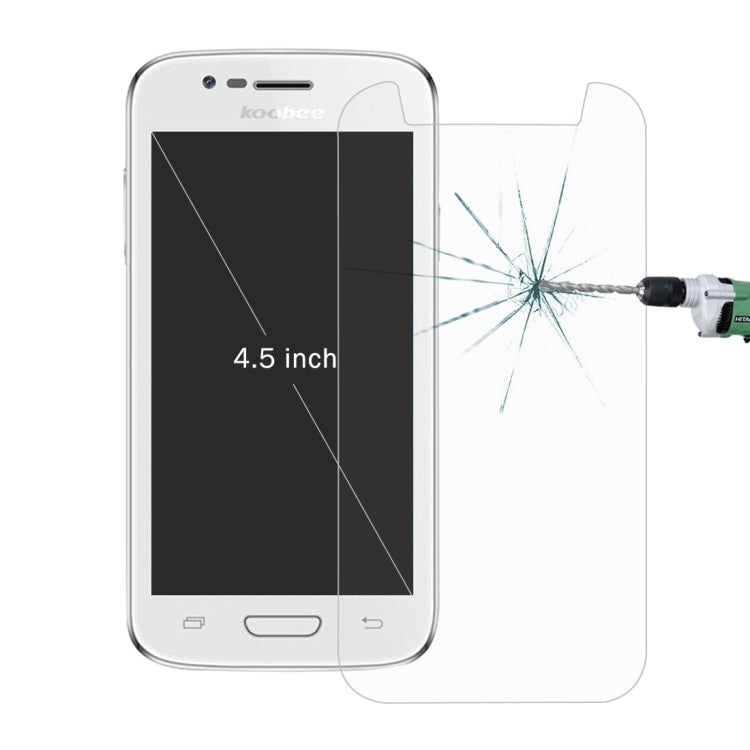 2 PCS for  4.5 inch Mobile Phones 0.26mm 9H Surface Hardness 2.5D Explosion-proof Tempered Glass Screen Film