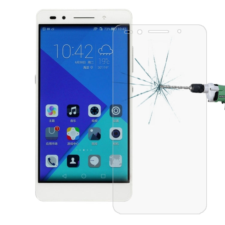 100 PCS for Huawei Honor 7 Plus 0.26mm 9H Surface Hardness 2.5D Explosion-proof Tempered Glass Screen Film