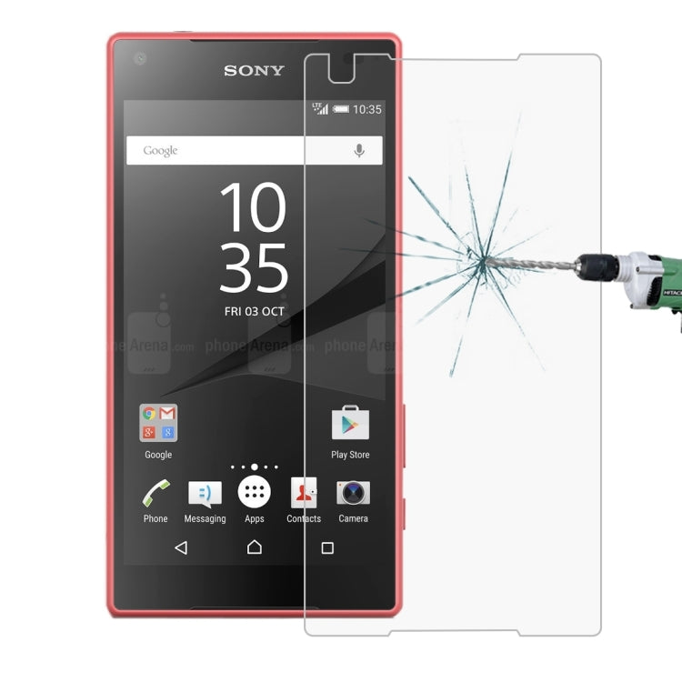 50 PCS for Sony Xperia Z5 Compact 0.26mm 9H Surface Hardness 2.5D Explosion-proof Tempered Glass Film, No Retail Package