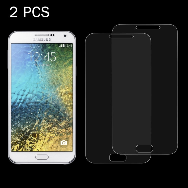 2 PCS for Galaxy E5 / E500 0.26mm 9H Surface Hardness 2.5D Explosion-proof Tempered Glass Screen Film