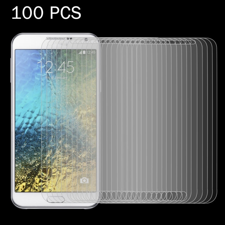 100 PCS for Galaxy E5 / E500 0.26mm 9H Surface Hardness 2.5D Explosion-proof Tempered Glass Screen Film