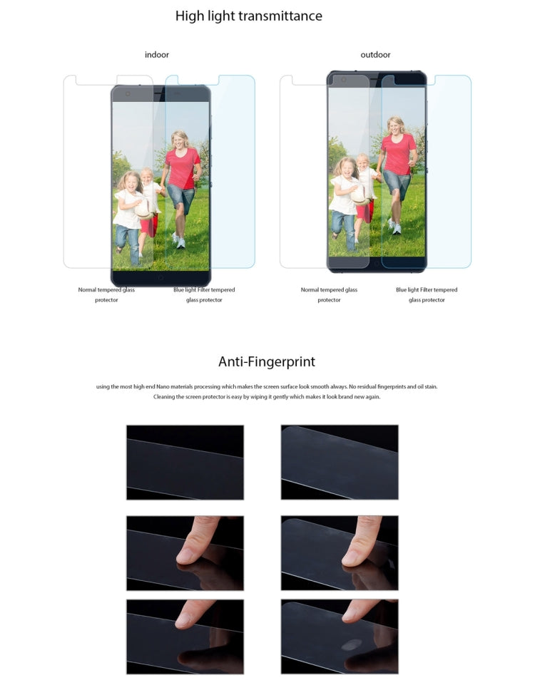 9H Surface Hardness 2.5D Anti Blue-ray Tempered Glass Film for Ulefone Power (S-MPH-1850)