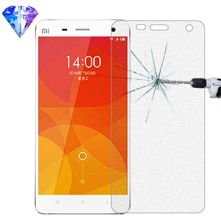 LOPURS Silver Diamond 0.26mm 9H+ Surface Hardness 2.5D Explosion-proof Tempered Glass Film for Xiaomi Mi 4