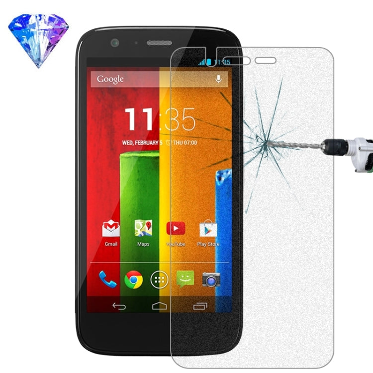 LOPURS Silver Diamond 0.26mm 9H+ Surface Hardness 2.5D Explosion-proof Tempered Glass Film for Motorola Moto G