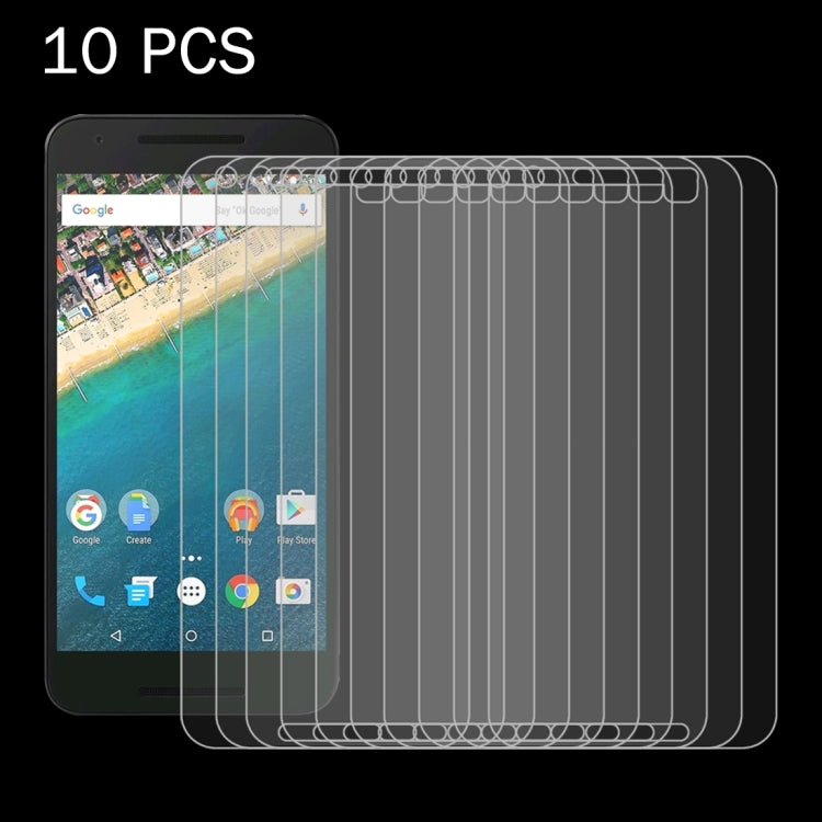 10 PCS for Google Nexus 5X 0.26mm 9H Surface Hardness 2.5D Explosion-proof Tempered Glass Screen Film