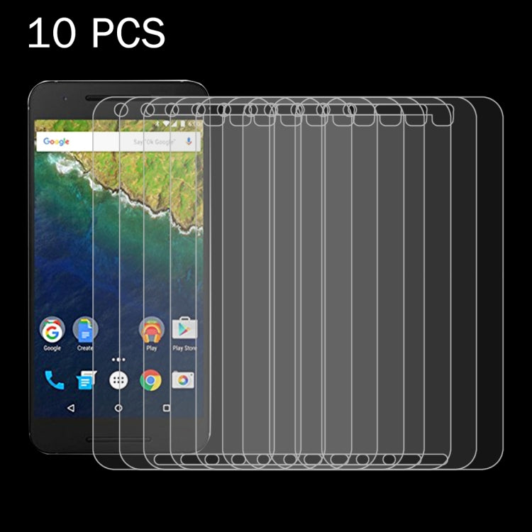 10 PCS for Google Nexus 6P 0.26mm 9H Surface Hardness 2.5D Explosion-proof Tempered Glass Screen Film