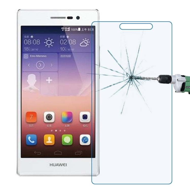 0.30mm 9H+ Surface Hardness 2.5D Explosion-proof Anti Blue-ray Tempered Glass Film for Huawei Ascend P7