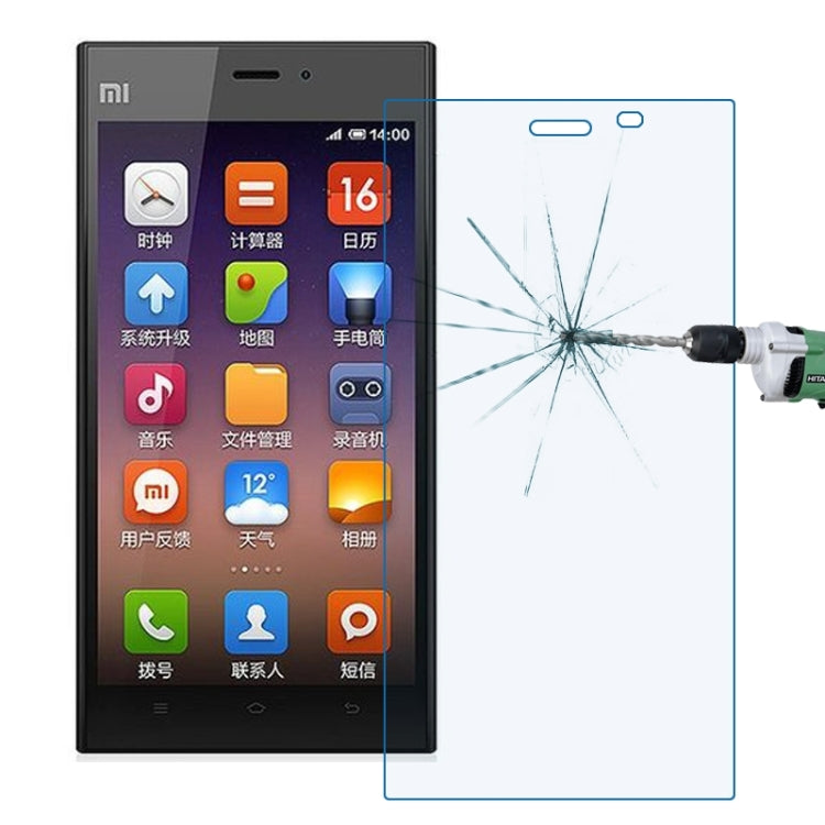 0.30mm 9H+ Surface Hardness 2.5D Explosion-proof Anti Blue-ray Tempered Glass Film for Xiaomi Mi 3
