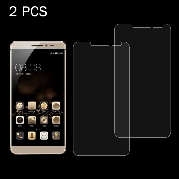 2 PCS for  Coolpad Fengshang Max A8-930 0.26mm 9H Surface Hardness 2.5D Explosion-proof Tempered Glass Screen Film