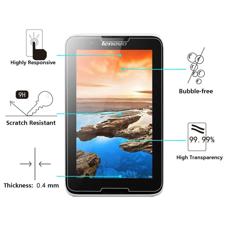 100 PCS for Lenovo A3500 / A7-50 0.4mm 9H+ Surface Hardness 2.5D Explosion-proof Tempered Glass Film