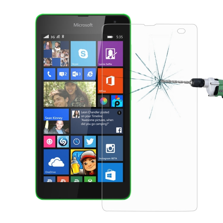 100 PCS for Microsoft Lumia 535 0.26mm 9H Surface Hardness 2.5D Explosion-proof Tempered Glass Screen Film